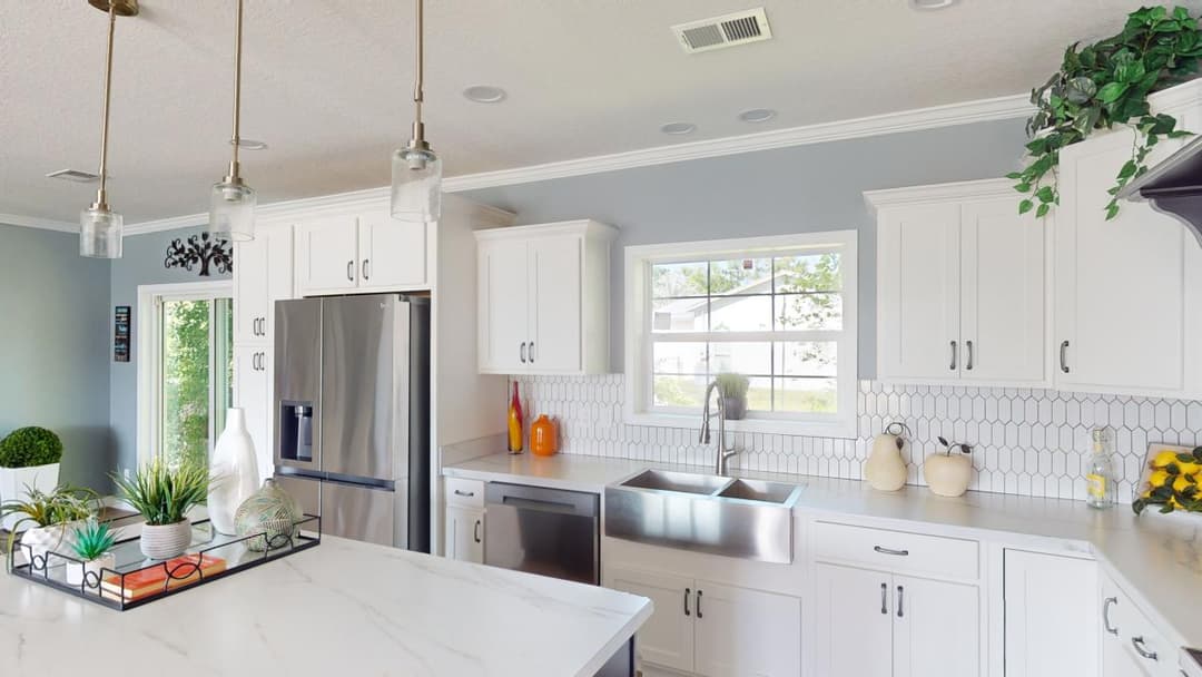 The riverview kitchen home features