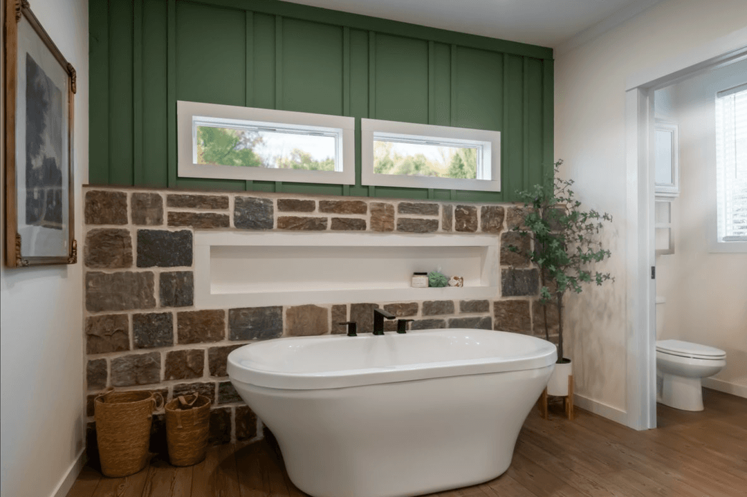 The rocking chair bathroom home features
