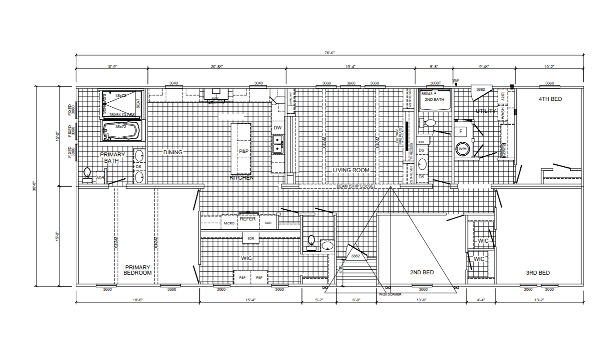 The hexagon floor plan home features
