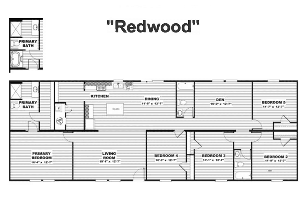 Redwood floor plan home features