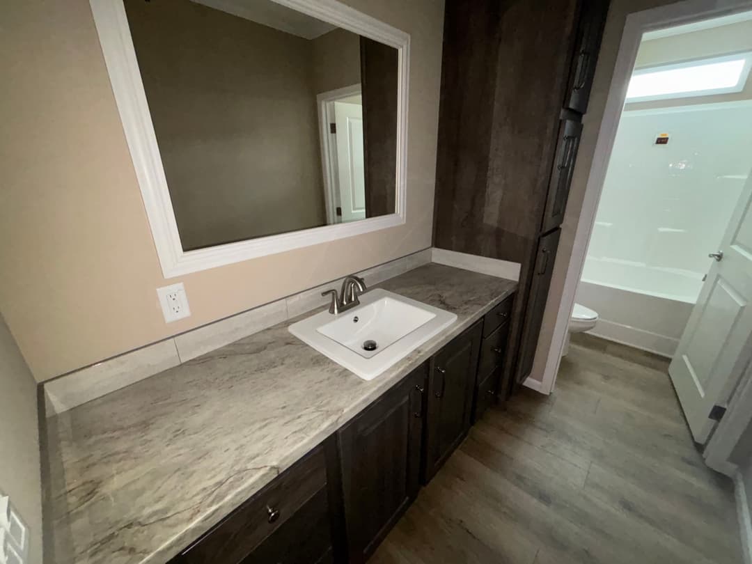 The hexagon bathroom home features