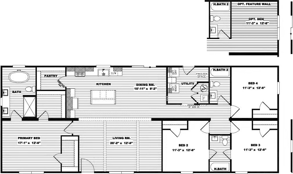 Everett floor plan home features