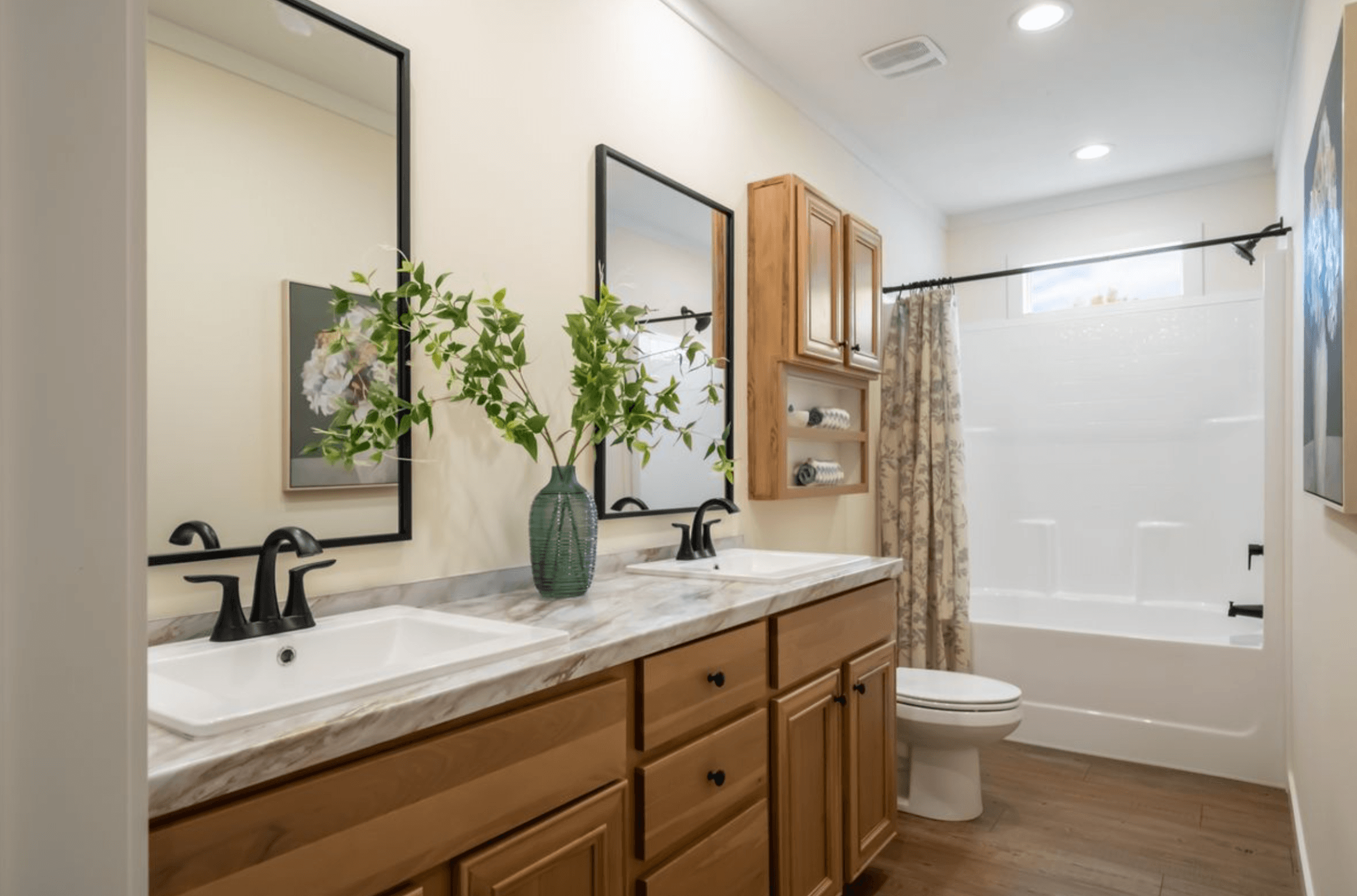 The rocking chair bathroom home features
